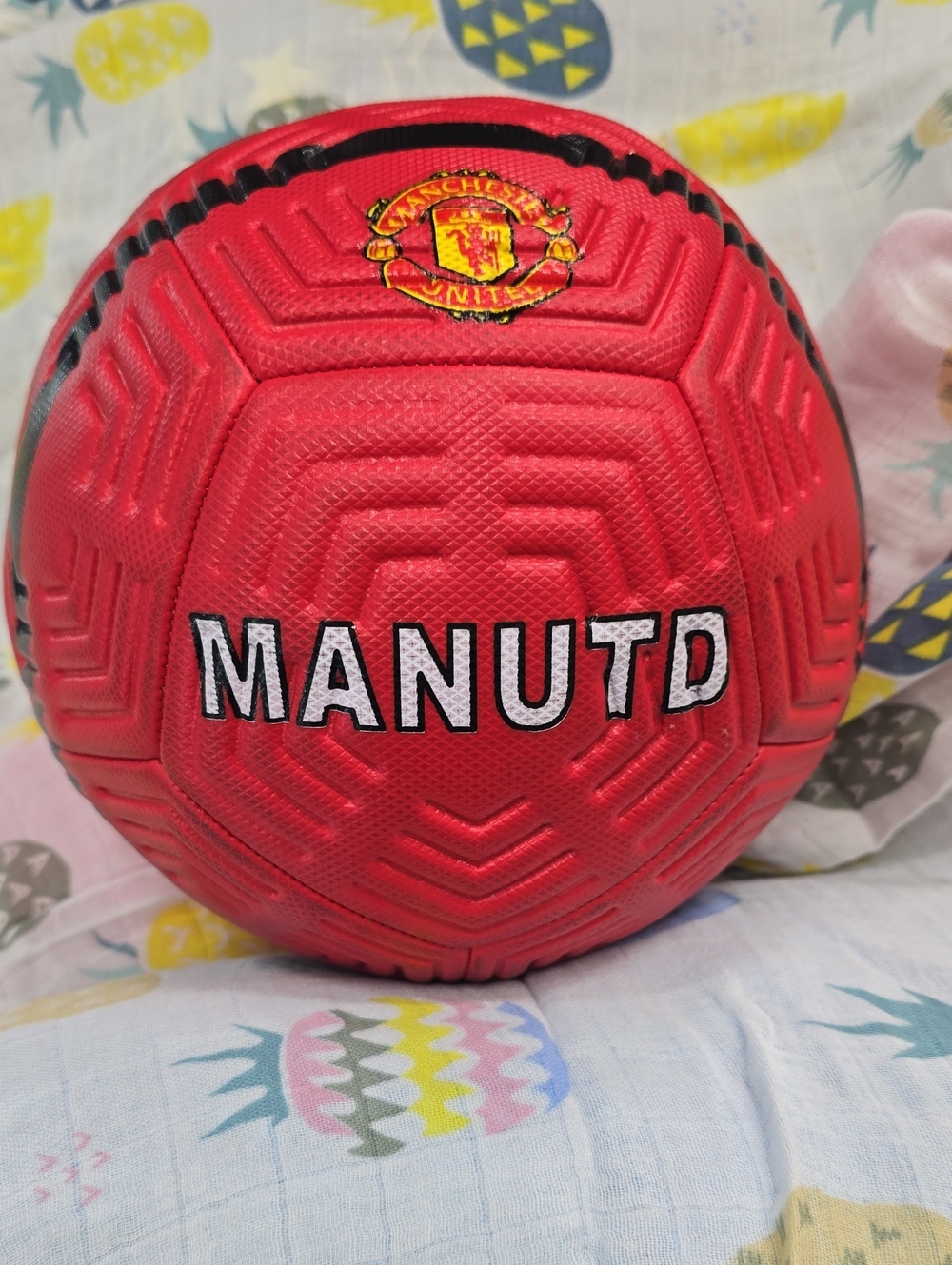 Kids Red Soccer Ball - MANUTD Used In Good Condition
